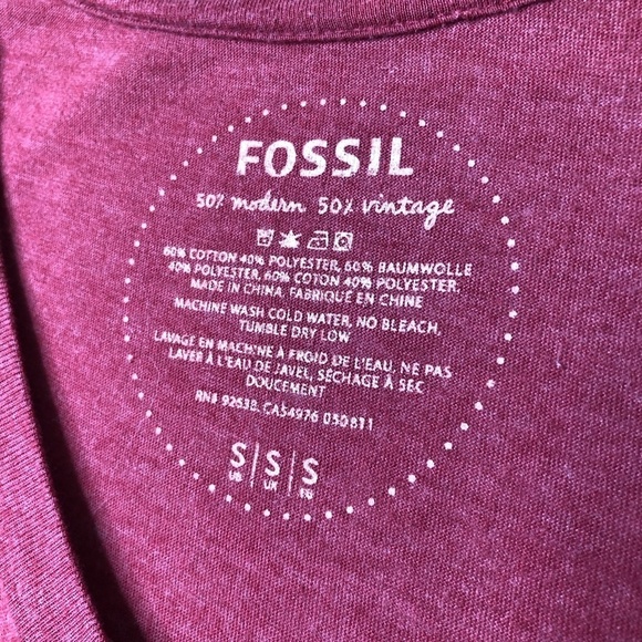 Fossil Vintage Embellished‎ Detailed V Neck T Shirt Women's Size Small - Picture 5 of 8